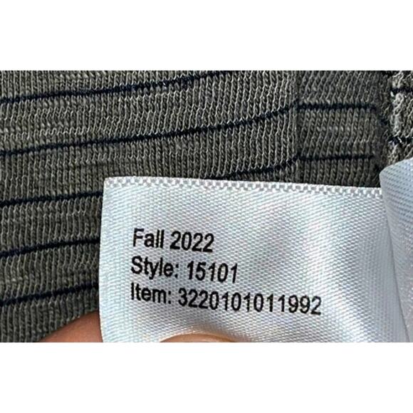 Marine Layer T-Shirt M/L Olive Green Navy Stripe Signature Pocket Style 15101 - Picture 6 of 7